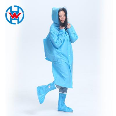 China Bachelor Raincoat Outdoor OEM Customized New Style Rain Coat With Hood 100% EVA Waterproof Raincoat With Backpack Raincoats For Adults for sale