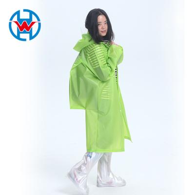 China High quality fashionable and reusable 0.15mm EVA bachelor waterproof clothes plastic rain coat with OEM customized colorful wholesale/with backpack for sale