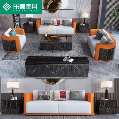 China Luxury Furniture Sofa Set Leather Living Room Sofa Set (Size) Good Price Adjustable Wholesale for sale