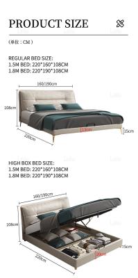 China Nordic Single Head Luxury Double Bed (Others) Fabric Bed Bedroom Furniture Sets Exclusive Unique Design Adjustable for sale