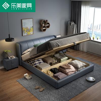 China New Design High Quality Modern Style Headboard Queen Size Luxury Home Wood View High Quality Leather Beds for sale