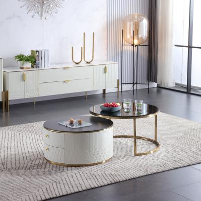 China Round 2 Contemporary Modern TV Set Stands And Contemporary Hot Selling Coffee Table Sets for sale