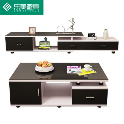 China Contemporary cheap living room furniture modern style black white coffee table set with drawer for sale