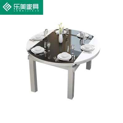 China Good Quality Modern Square Marble Chinese Style Glass Folding Round Folding Dining Table for sale