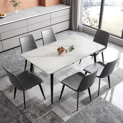 China China Factory Supplier Wholesale Price Cheap Modern Elegant Chairs Marble Dining Table Set for sale