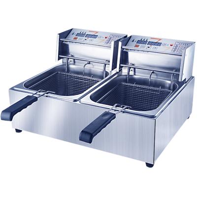 China Commercial Intelligent Restaurant Edition Double Tanks Electric Deep Fryer6L+6L for sale