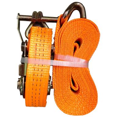 China Heavy Duty 5000KG Polyester 50mm Ratchet Tie Down Strap Polyester Ratchet Tie Down Straps for sale