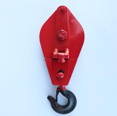 China Single wheel iron hook lifting pulley double wheel spring pulley factory direct hook pulley building material stores for sale