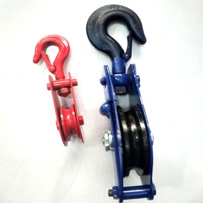 China Building Material Shops High Strength Block Wheel Hook Hoist Crane Snatch Single Pulley Block for sale