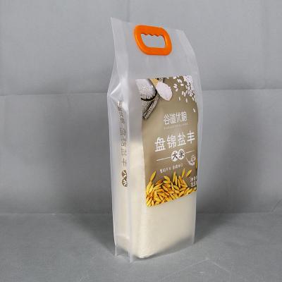 China Recyclable High Quality Food Grade 1kg/2.5kg/5kg Plastic Rice Bag With Handle for sale