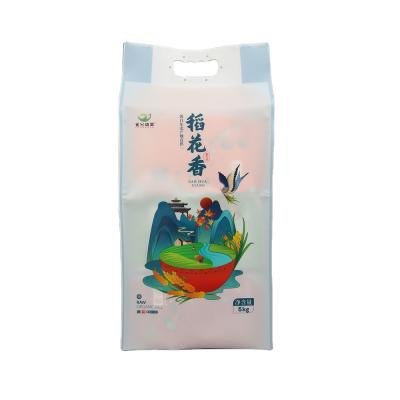 China Food factory wholesale rice 5KG plastic bag for rice packaging bag with handle for sale