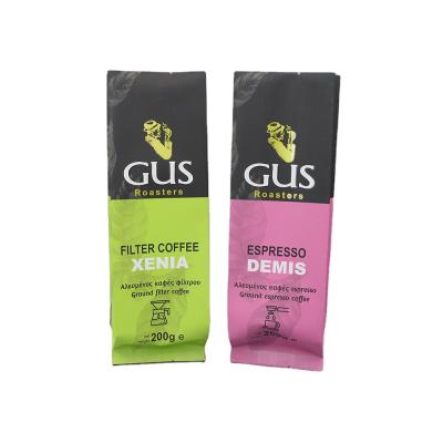 China Custom 16oz Safety Printing Arabica Coffee Pouch 1kg Coffee Beans Foil Packaging Bags Side Gusset Coffee Bags for sale