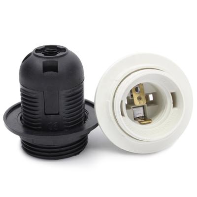 China Screw Lighting Accessories e27 Lamp Holder Fully Threaded Fixture M10 Tooth E27 Bakelite Security Plastic Screw Lamp Socket for sale