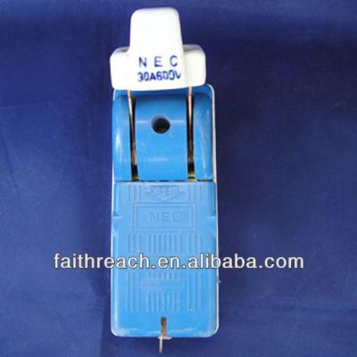 China 2P30AS Blue Color Electric Single Throw 30amps Ceramic Knife Switch Double Pole for sale