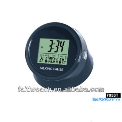 China Tabletop Indoor Low Price LCD Russian Talking Clock for sale