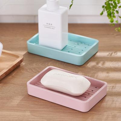 China Modern Plastic Large Double-Layer Rectangular Soap Box For Draining Toilet Creative Household Bathroom Portable Soap Holder For Hotel for sale