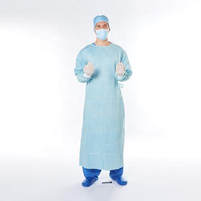 China Adult Disposable Protective Nonwoven Surgical Gowns Isolation Coveralls Dress Clothes For Doctors Patients for sale