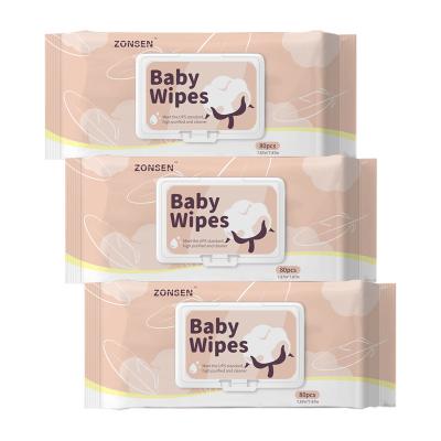 China Customized Daily Life Logo Baby Wipes , Odorless Baby Face And Mouth Wipes Hypoallergenic And Environmentally Friendly for sale