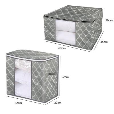 China Dustproof Foldable Comforter Storage Organizer Clothes Storage Box Household Bag Dustproof Quilt Storage for sale