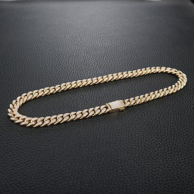 China Luxurious Hiphop 12mm Width Stainless Steel Hiphop Iced Out Thick CZ Full Diamonds Cuban Chain Bracelet Men for sale