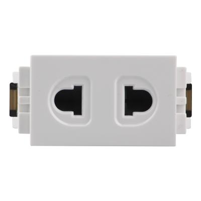 China Many Lighter Compared With Stainless Steel 36mm*23mm Two Hole 10A Power Outlet Wire Socket Socket 86 Panel Power Socket for sale