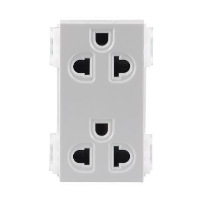 China Much lighter compared to stainless steel 36mm x 46mm 86 American 3-Position 16A Power Socket Panel Power Outlet for sale