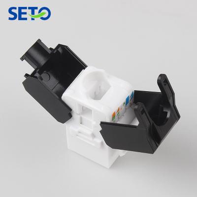 China Keystone internet cable UTP RJ45 jack Cat6a toollessfor networking keystone pop up for sale