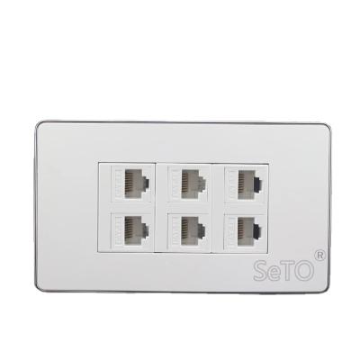 China Type 6 Trapezoidal Faceplate SeTo 120 Network / Telecom Faceplate Lan Panel Wall Plate Network Socket RJ45 Cat5e for sale