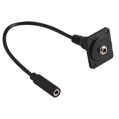 China ABS Single-hole Earphone Female-to-master Extension Cable D-type Inline 3.5mm Belt Line Module Socket Panel Ground Socket for sale