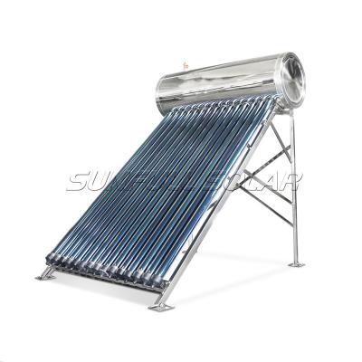 China Outdoor Compact 150L Heat Pipe Pressurized Stainless Steel Solar Water Heater for sale