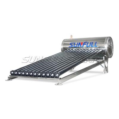 China Heat pipe stainless steel outdoor pressurized vacuum tube solar water heater by manufacturer SUNFULL for sale