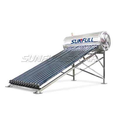 China Outdoor Compact Heat Pipe High Pressurized Stainless Steel Solar Water Heater for sale