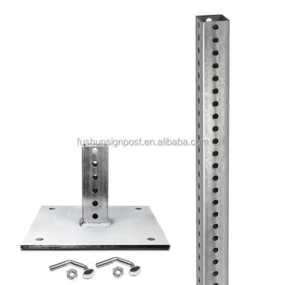 China Metal Galvanized Powder Coated Steel U Channel Sign Post Street Square Traffic Sign Post for sale