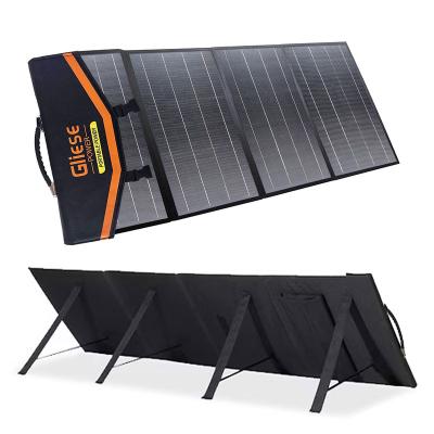 China Outdoor Portable Custom Solar Generator Station Charger Folding Bag Foldable Solar Panel 100w 158mmx158mm for sale