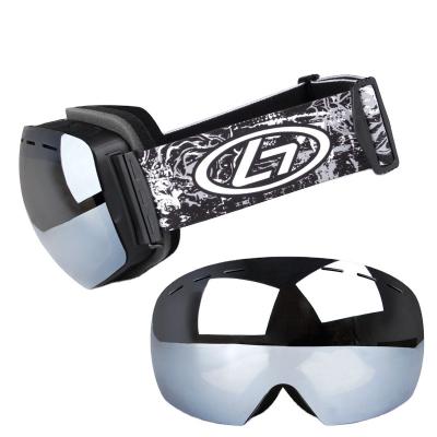 China Interchangeable Glass/Custom Double Layer Factory Strap Snowboard Goggles Snowmobile Goggles Dismountable Wholesale Custom High Quality Fog Goggles Ski Ski Glasses for sale