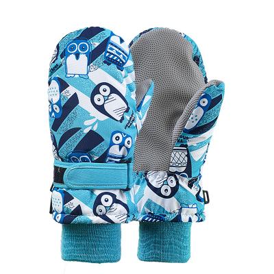 China anti-lost buckle waterproof windproof kids winter snow gloves kids/adjustable wrist/palm factory logo non-slip high quality wholesale custom designer ski gloves for sale