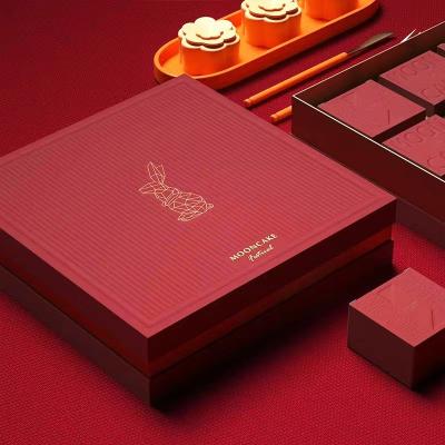 China Red Embossed Empty Bulk Luxury Gift Boxes For Wedding Cake Packing Box 8x8 for sale