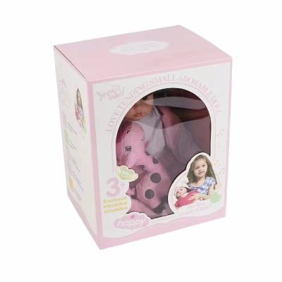 China Custom logo Folding Pink Cardboard Box Children Kids Doll Toy Packaging Gift Box for sale