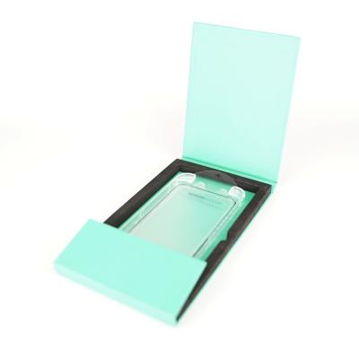 China Customized EVA middle open magnetic box Mobile Phone Tempered Glass Screen Protector Packaging Box for sale