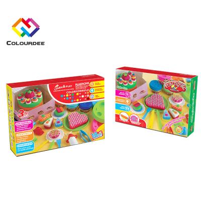 China Wholesale Fun Children's Cake Making Color Clay Set Play Dough Kids Mud Toy With Plasticine Tool for sale