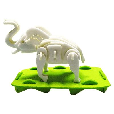 China Toy Factory 3D Cartoon Animal Jigsaw Puzzle Felt Nonwoven Fabric DIY Toy Elephant Puzzle For Kids for sale