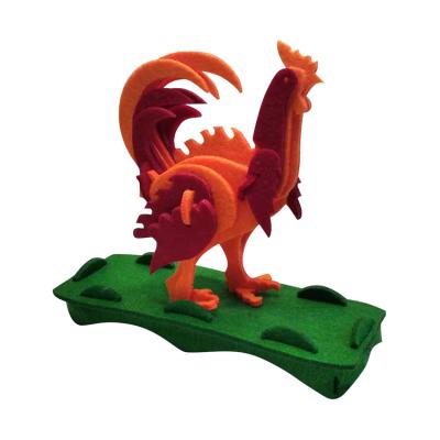 China Toy Factory 3D Puzzle Cartoon Animal Jigsaw Felt Nonwoven Fabric DIY Toy Rooster Children's Puzzles For Children for sale