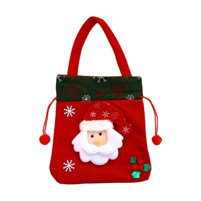 China Eco-friendly Materials Hot Sale Christmas Tree Drawstring Bag Cute Hanging Soft Felt Purse For Kid Gift for sale