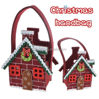 China High Quality Portable Christmas Basket Christmas House Style Felt Felt Bag For Kids for sale