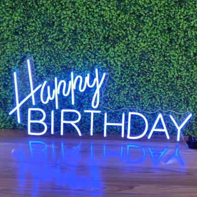 China Drop-shipping 75cm Happy Birthday Wedding Party Event Decoration Easy Custom 3D LED Acrylic Neon Sign Koncept Open Letter for sale