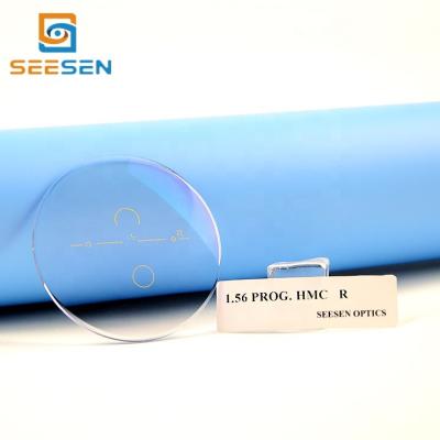 China CR39 Lens 1.56 HMC EMI Coating Ophthalmic Lenses Progressive Glass Lenses for sale