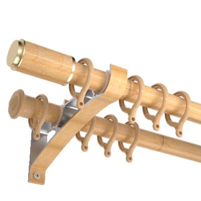 China Modern Luxury Bamboo Aluminum Hotel Home Curtain Rods Pattern Roman Curtain Rods for sale