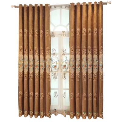 China European Luxury Curtains Embroidery Window Blackout Style Ready Made Curtain Customized Blackout Fabric for sale