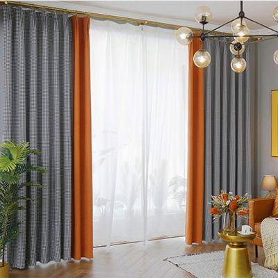 China Latest Blackout Curtain Designs Luxury Fashion Curtains Houndstooth Pattern Window Bedroom Blackout Fabric Curtains for sale