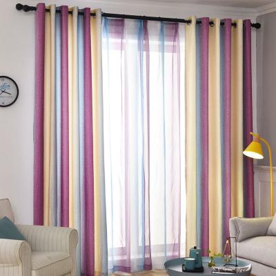 China Blackout Decor Rainbow Color Kids Girls Bedroom Window Curtain Home Blind Fabric For Living Room for sale